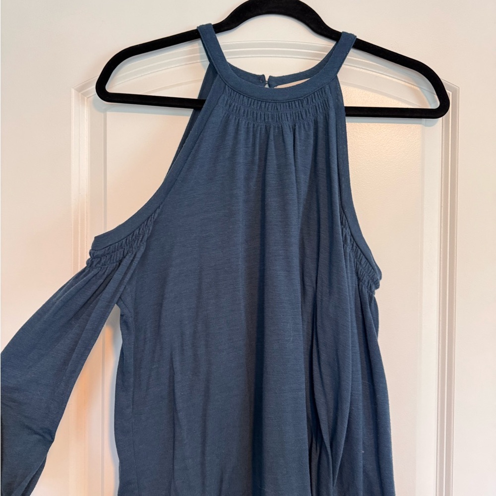 LOFT Blue Blouse with Cut Out Details